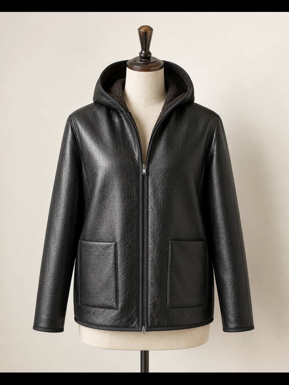 Black Quilted Hooded Jacket